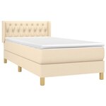 vidaXL Sommier à lattes de lit avec matelas Crème 100x200 cm Tissu