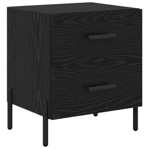 vidaXL Cabinet de chevet avec tiroir Chêne noir 40 x 35 x 47 5 cm