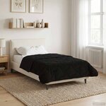 vidaXL Duvet complet toute l'année Matelassé Noir 135 x 200 cm