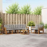 vidaXL Ensemble de canapés d'extérieur 7 Pièces Gris Naturel et Clair
