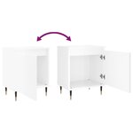 vidaXL Table de chevet blanc brillant 40x30x50 cm bois d’ingénierie