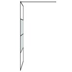 vidaXL Paroi de douche Noir 115x195 cm Verre ESG demi-dépoli