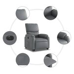 vidaXL Fauteuil inclinable électrique gris similicuir