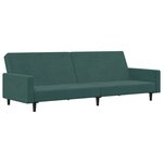 vidaXL Canapé-lit à 2 places avec repose-pied vert foncé velours