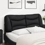 vidaXL Coussin de tête de lit Hvar noir 140 cm similicuir