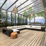 vidaXL Salon de jardin 11 Pièces avec coussins Résine tressée Noir