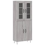 vidaXL Buffet haut Sonoma gris 69 5x34x180 cm Bois d'ingénierie