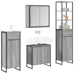 vidaXL Ensemble de mobilier de salle de bain avec tiroir Gris Sonoma