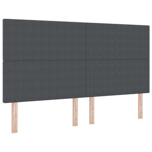 vidaXL Tête de lit LED Gris foncé 180 cm Tissu en velours côtelé
