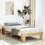 vidaXL Cadre de lit sans matelas 75x190 cm bois massif de chêne
