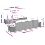 vidaXL Ensemble de canapé de jardin avec coussin 8 Pièces Noir Poly rotin