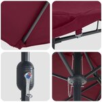 vidaXL Parasol de jardin Bordeaux 385 x 209 x 244 cm Polyester