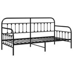 Cadre de lit transformable vidaXL Noir 90x190 cm en acier