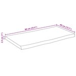 vidaXL Dessus de table 90x40x2 5 cm bord vivant bois massif manguier