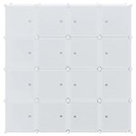 vidaXL Cubes de rangement 16 Pièces avec tiges de suspension PP