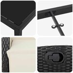 vidaXL Ensemble de salle à manger pour jardin 7 Pièces Noir polyrotin