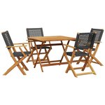 vidaXL Ensemble à manger de jardin 5 Pièces résine tressée et bois massif