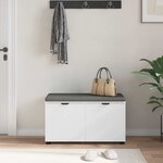 vidaXL Banc d'entrée avec coussin avec stockage Blanc 80 x 46 x 46 cm