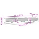 vidaXL Meuble TV Chêne fumé 147 x 34 5 x 27 cm Bois d'ingénierie