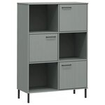 vidaXL Bibliothèque avec pieds en métal Gris 90x35x128 5 cm Bois OSLO