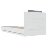 vidaXL Cadre de lit avec tête de lit et lumières LED blanc 90x200 cm