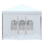 vidaXL Tente de réception pliable avec parois Blanc 3x6 m