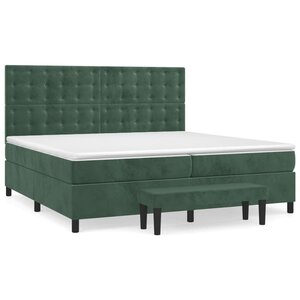 vidaXL Sommier à lattes de lit et matelas Vert foncé 200x200cm Velours