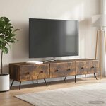vidaXL Meuble TV Chêne fumé 147 x 34 5 x 30 cm Bois d'ingénierie