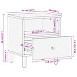 vidaXL Tables de chevet 2 Pièces 40x33x46 cm Bois d'acacia massif