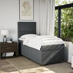 vidaXL Sommier à lattes de lit avec matelas Gris foncé 100x200cm Tissu
