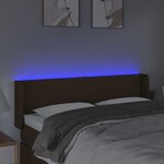 vidaXL Tête de lit à LED Marron foncé 147x16x78/88 cm Tissu