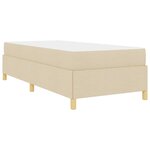 vidaXL Lit à ressorts Crème et Beige et Blanc 90 x 200 cm tissu