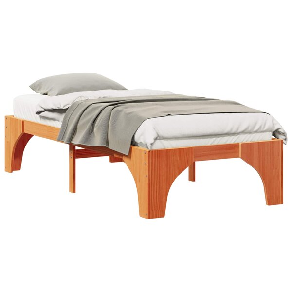 vidaXL Cadre de lit Marron 90 x 190 cm Pin massif