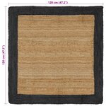vidaXL Tapis de surface Gris foncé 120 x 120 cm Jute