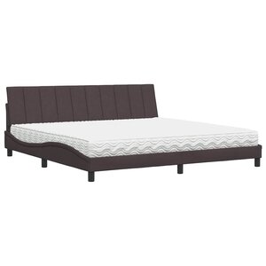 vidaXL Lit avec matelas Hanko marron foncé 200x200 cm tissu