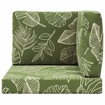 vidaXL Coussin de canapé d'extérieur 3 Pièces Modèle feuille Polyester