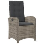 vidaXL Ensemble à manger de jardin et coussins 7 Pièces gris rotin