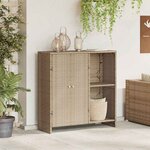 vidaXL Armoire de rangement avec porte Beige 100 x 36 x 102 cm Rotin