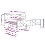 vidaXL Cadre de lit Gris clair 160 x 200 cm Pin massif