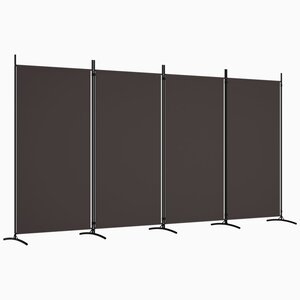 vidaXL Cloison de séparation 4 panneaux Marron 346x180 cm Tissu