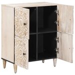 vidaXL Buffet avec porte Blanc 60 x 33 5 x 75 cm Bois de mangue massif