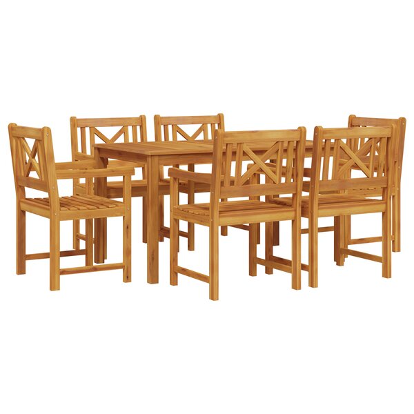 vidaXL Ensemble de salle à manger de jardin 7 pièces en bois massif d'acacia