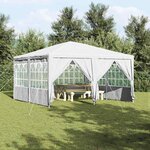 vidaXL Tente de fête Blanc 400 x 400 x 266 cm Polyester  Acier
