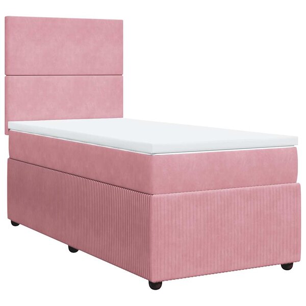 vidaXL Sommier à lattes de lit et matelas Rose 80x200 cm Velours