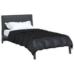 vidaXL Duvet d'été simple Noir 200 x 140 cm Satin et Microfibre