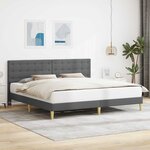 vidaXL Cadre de lit avec tête de lit Gris foncé 180 x 200 cm Tissu