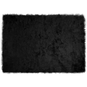 vidaXL Tapis en fausse Tafalla Noir 140 x 200 cm Polyester