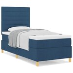 vidaXL Lit à ressorts avec matelas Bleu 100 x 200 cm tissu
