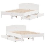 vidaXL Cadre de lit sans matelas blanc 120x200 cm bois de pin massif