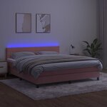 vidaXL Sommier à lattes de lit avec matelas et LED Rose 180x200 cm